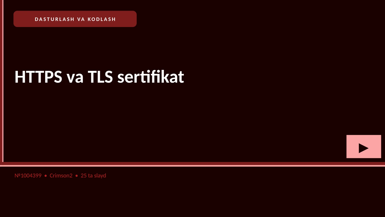 HTTPS va TLS sertifikat