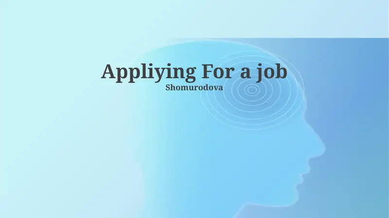 Appliying For a job