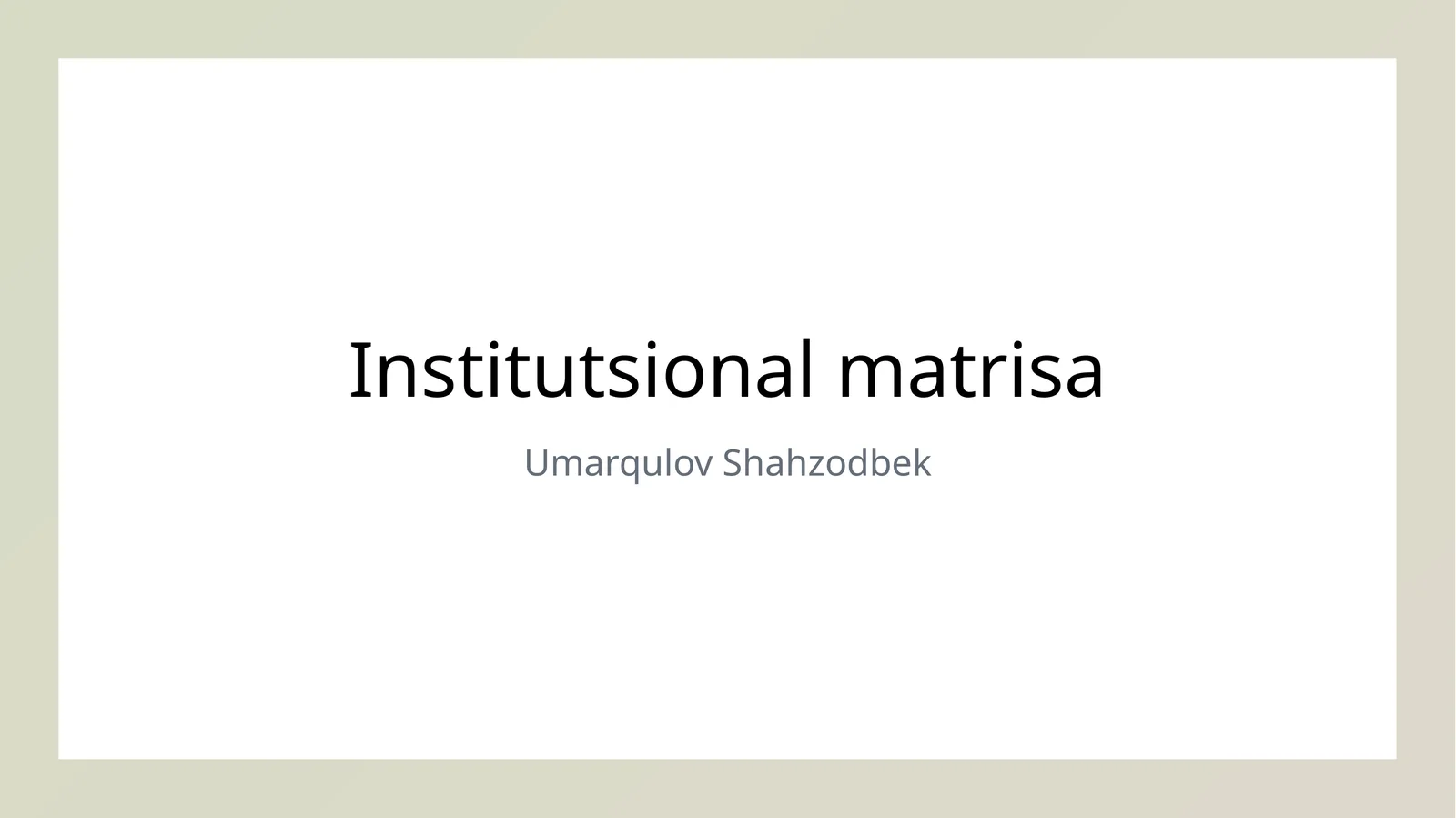 Institutsional matrisa