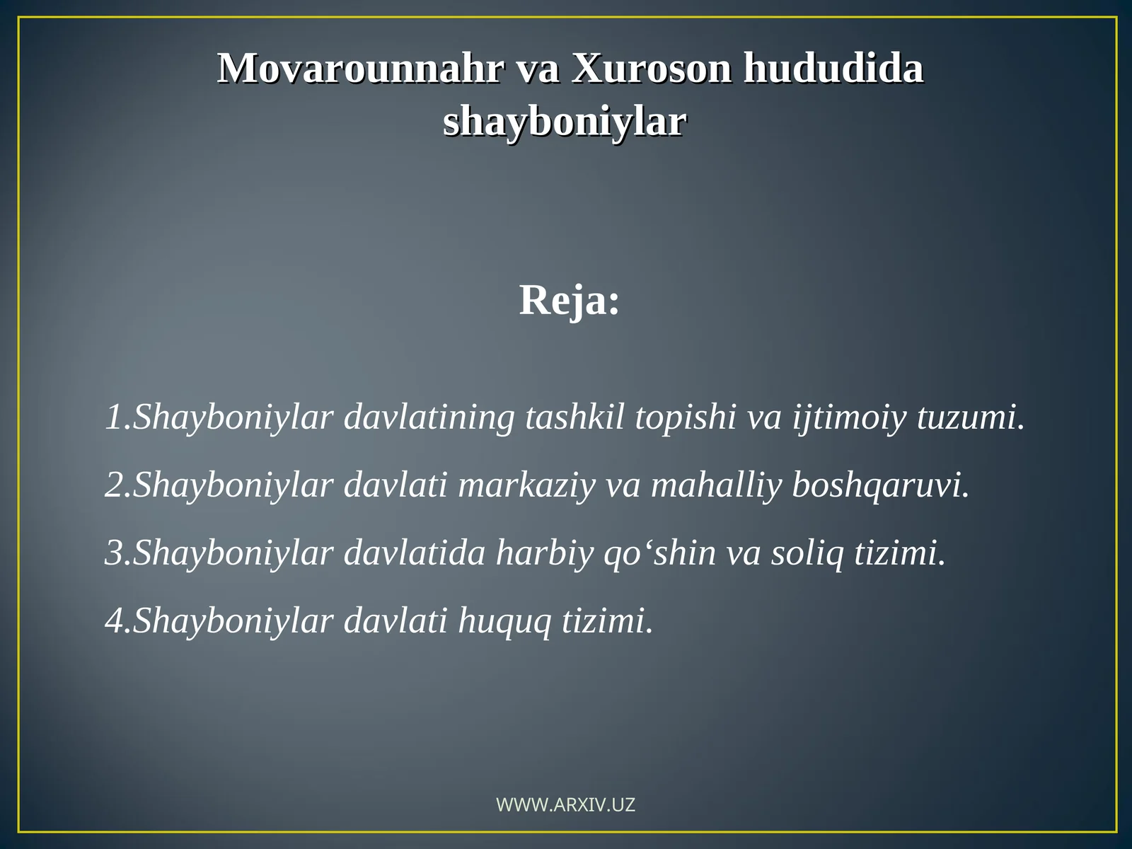 Shayboniylar davlati tuzumi