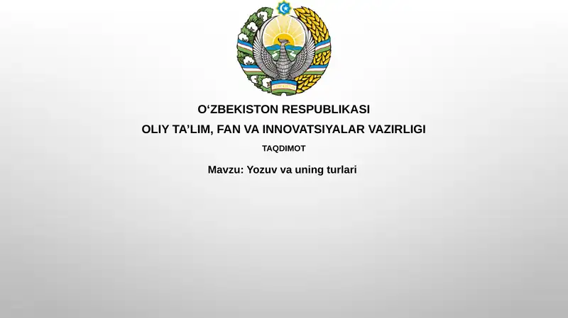 Yozuvvauning turlari