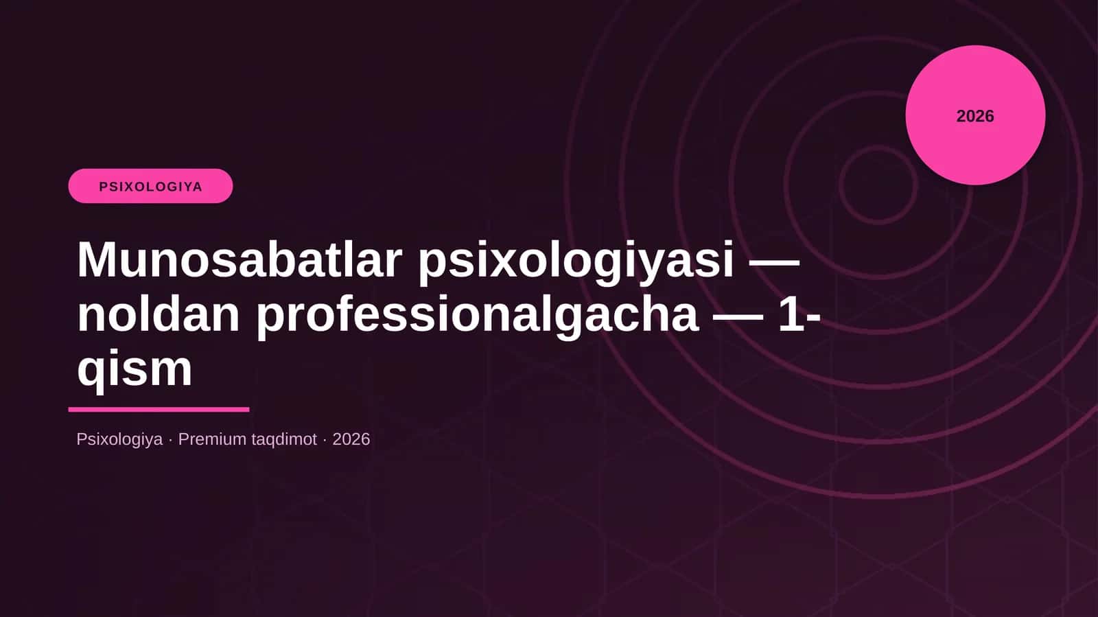 Munosabatlar psixologiyasi — noldan professionalgacha — 1-qism