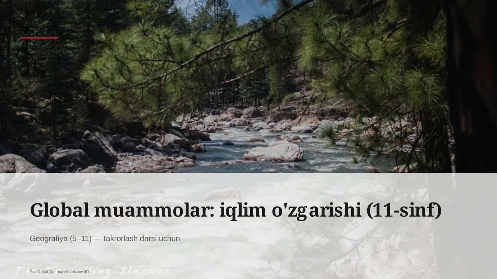 Global muammolar: iqlim o'zgarishi (11-sinf)