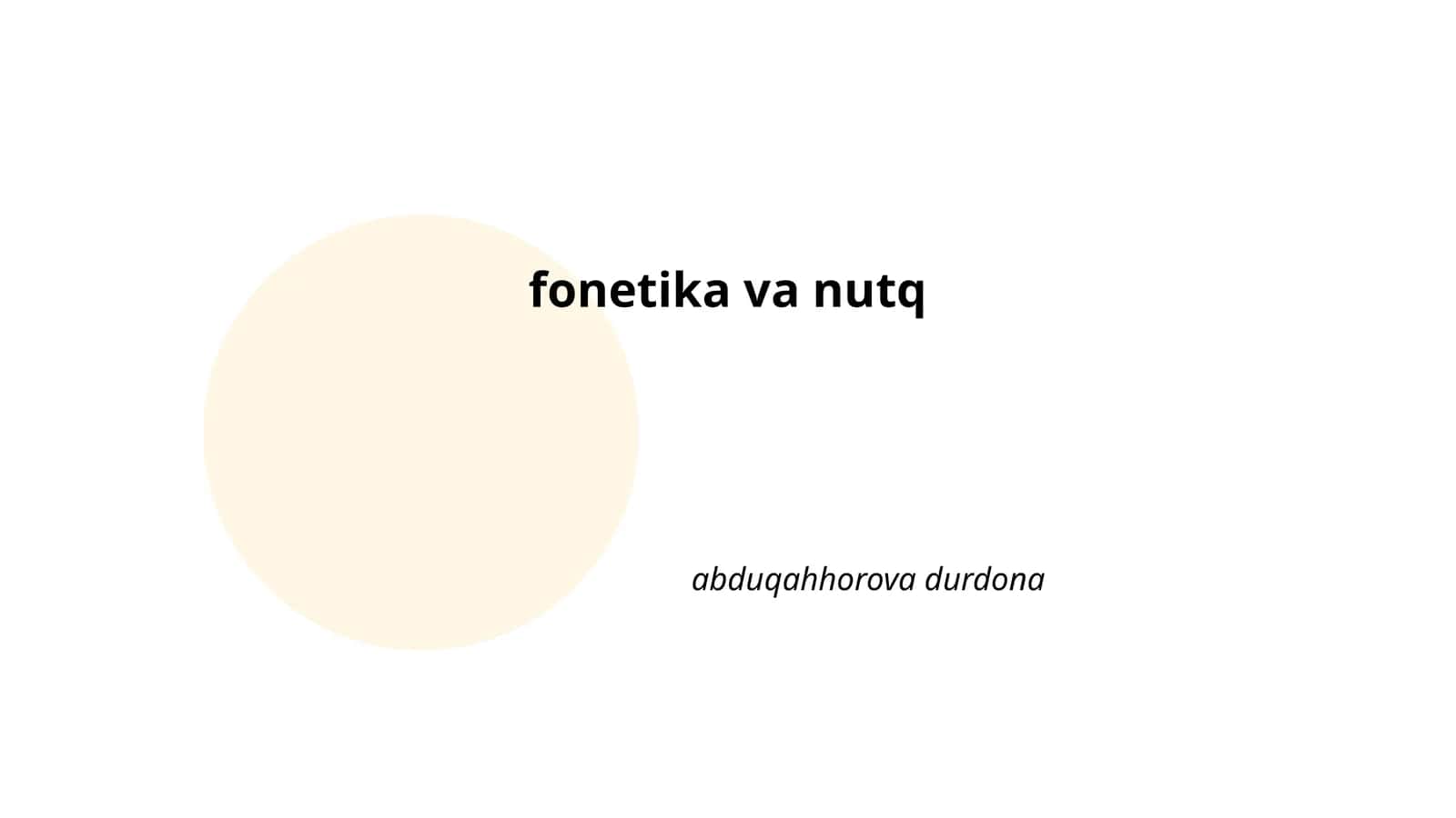 Fonetika va nutq