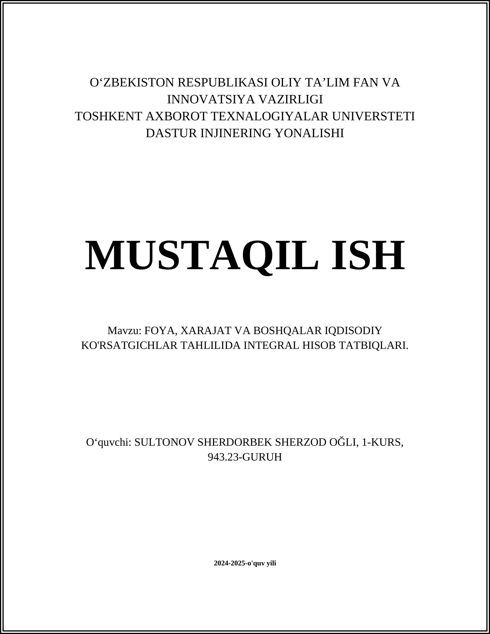 Integral hisoblash usullari