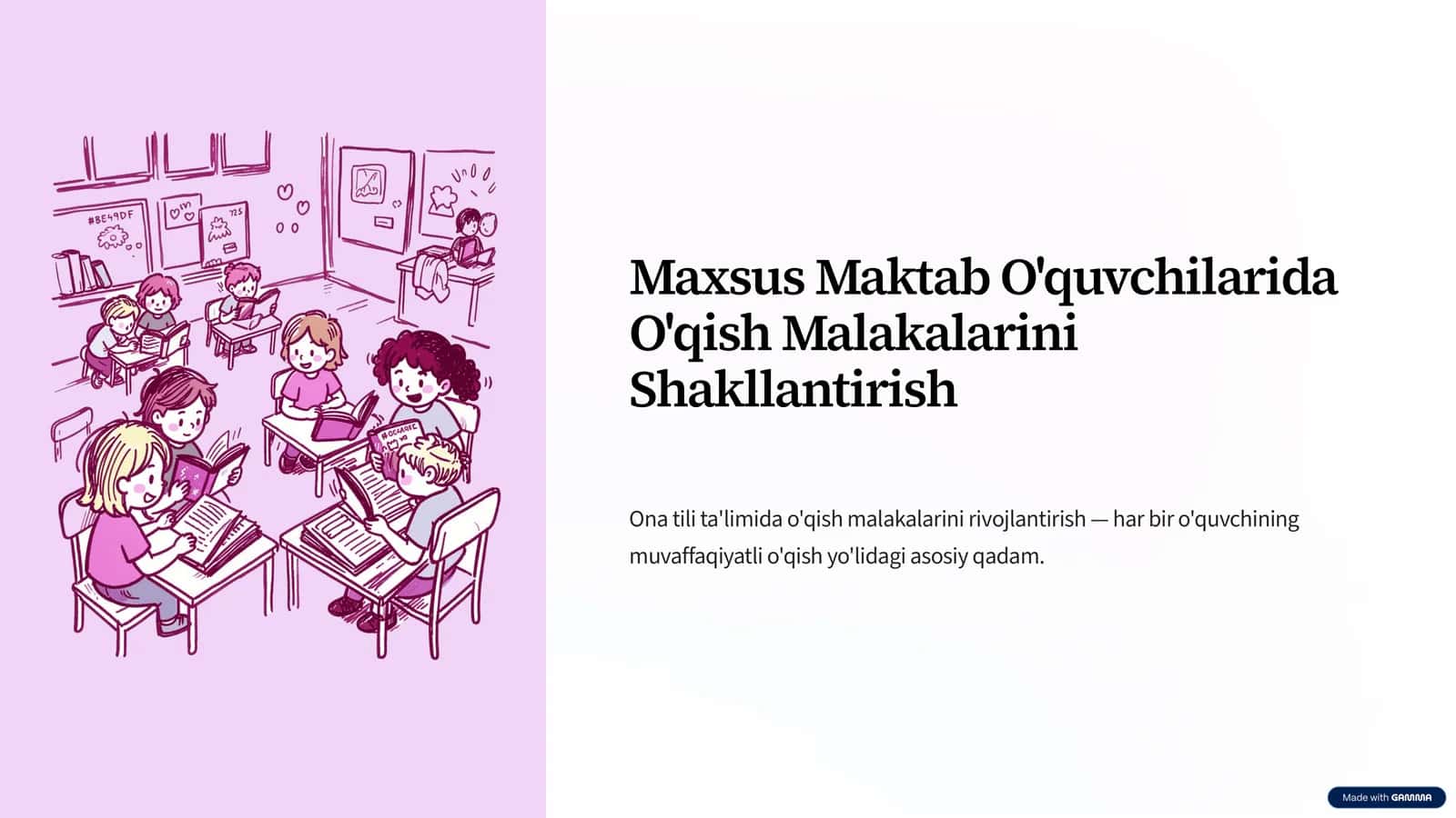 Maxsus Maktab O'quvchilarida O'qish Malakalarini Shakllantirish