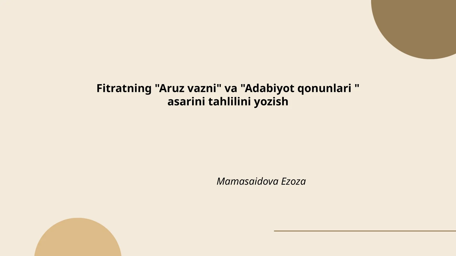 Aruz vazni tahlili