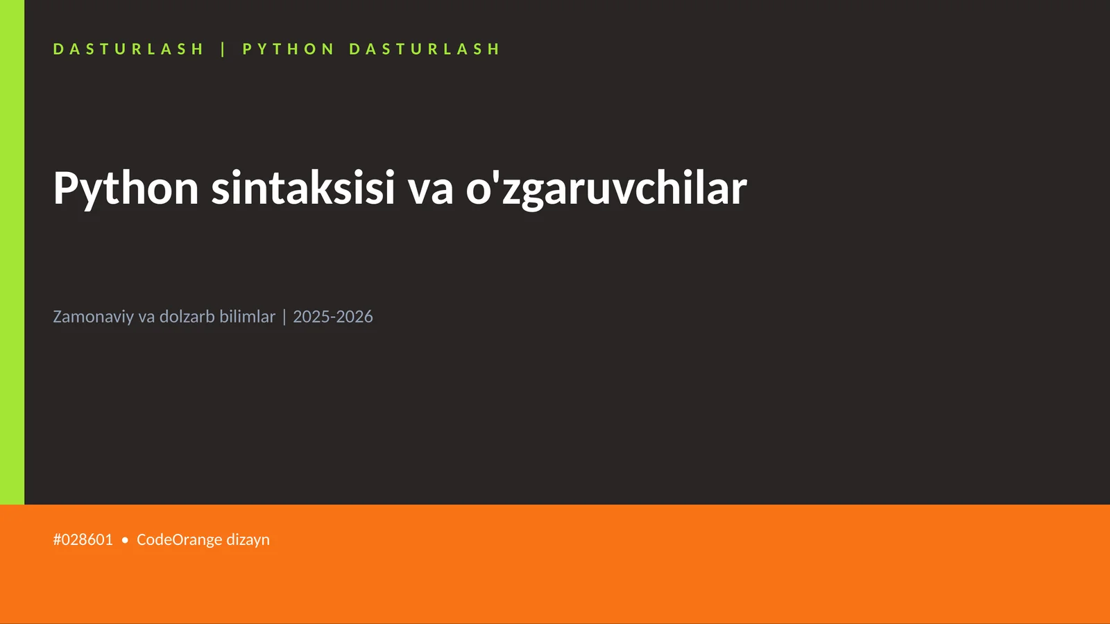 DASTURLASH | PYTHON DASTURLASH