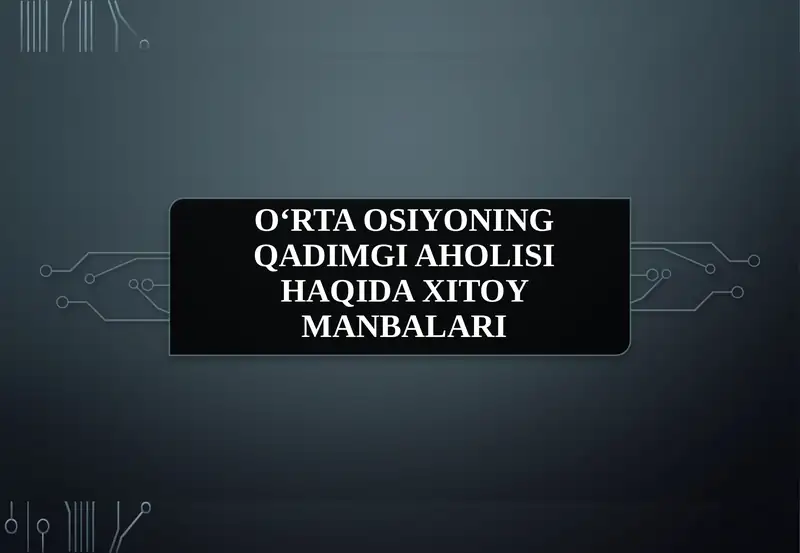 O‘rta Osiyoning qadimgi aholisi haqida Xitoy manbalari
