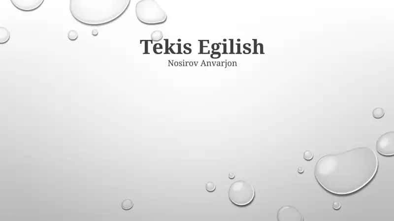 Tekis Egilish