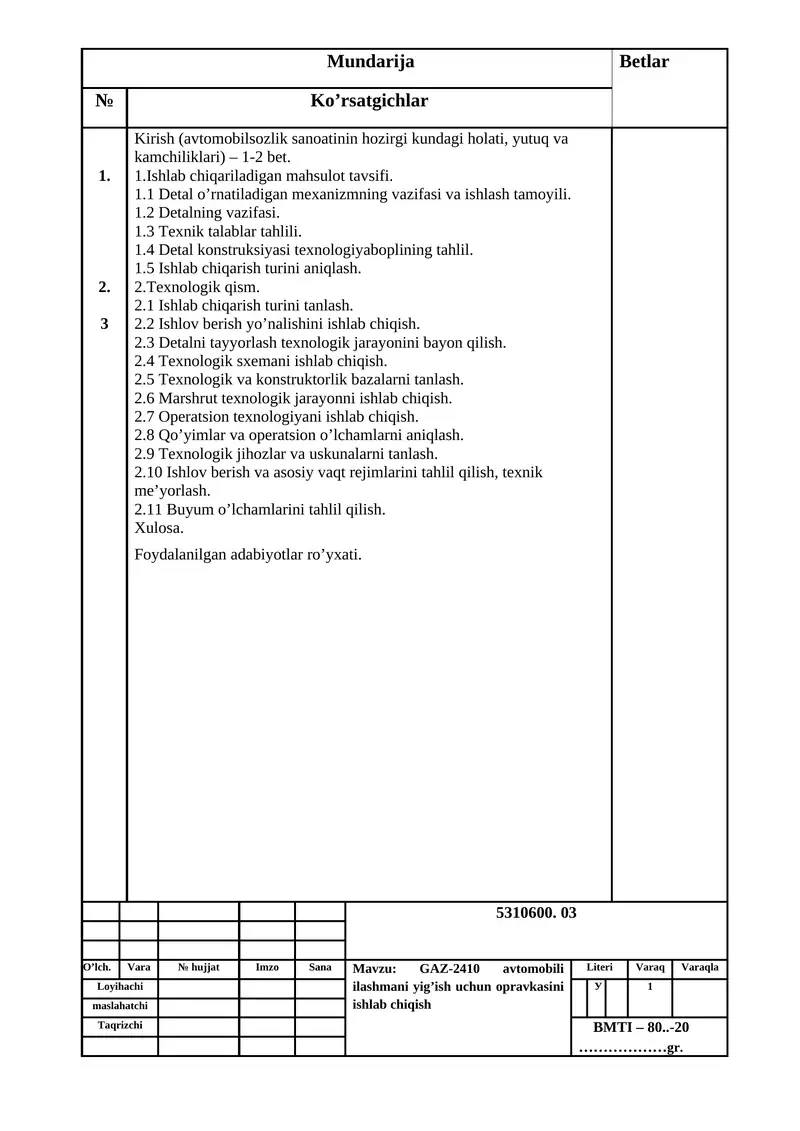 Ishlab chiqarish turini tanlash