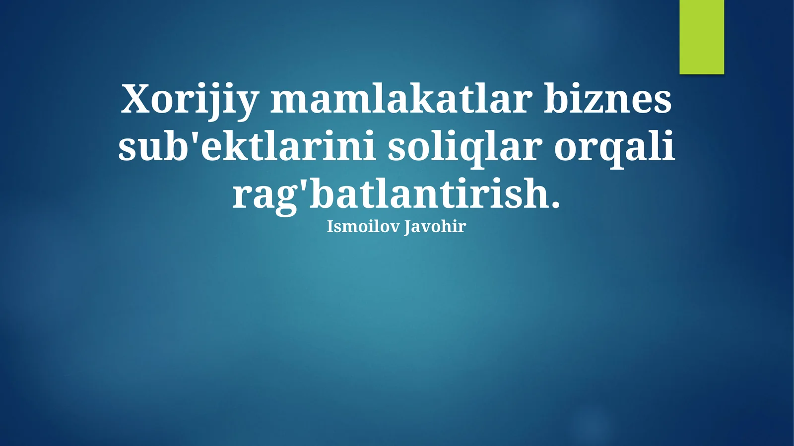 Soliq imtiyozlari turlari