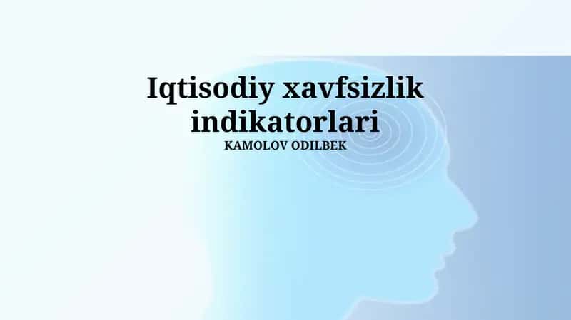 Iqtisodiy xavfsizlik indikatorlari