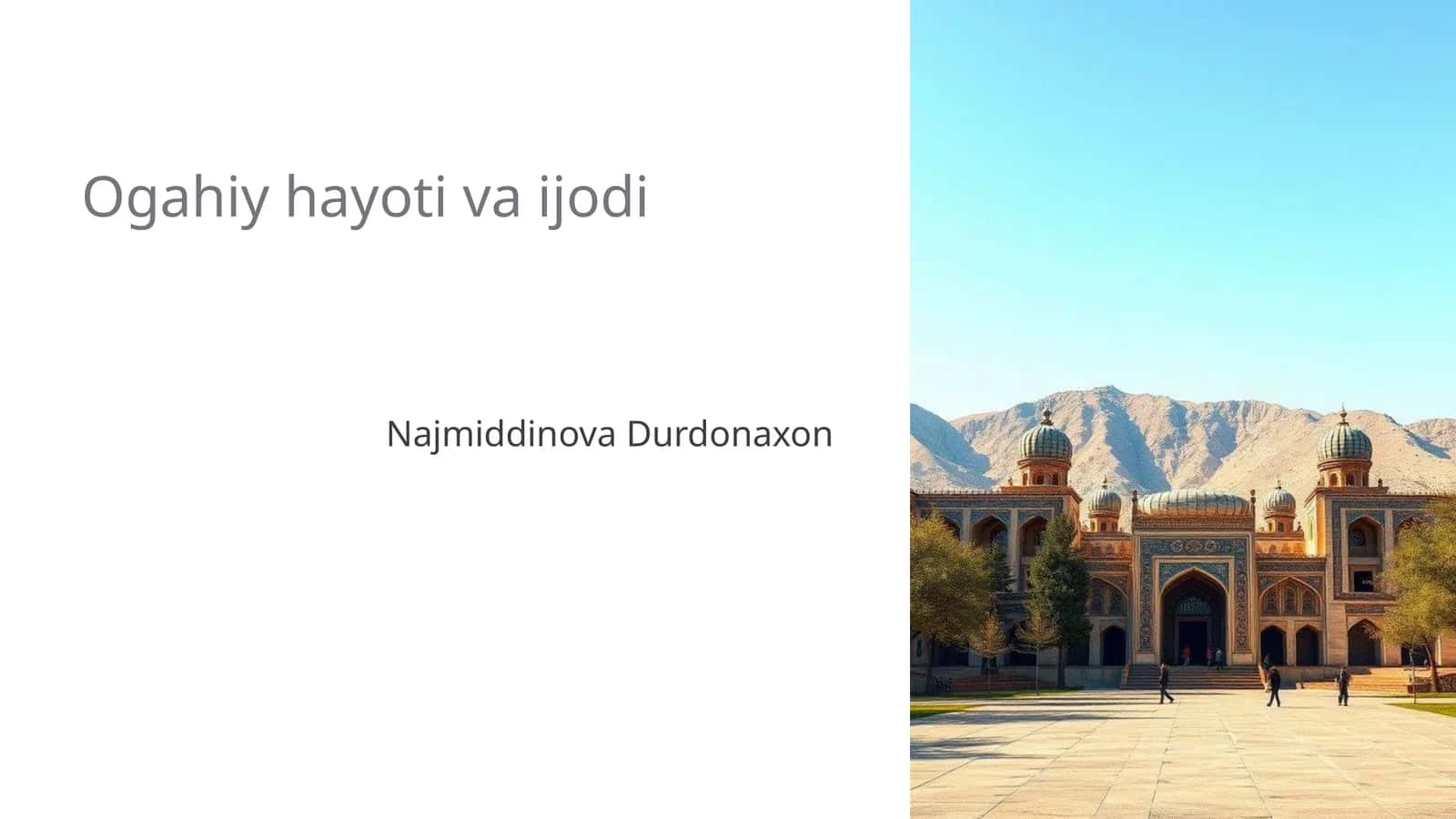Ogahiy hayoti va ijodi
