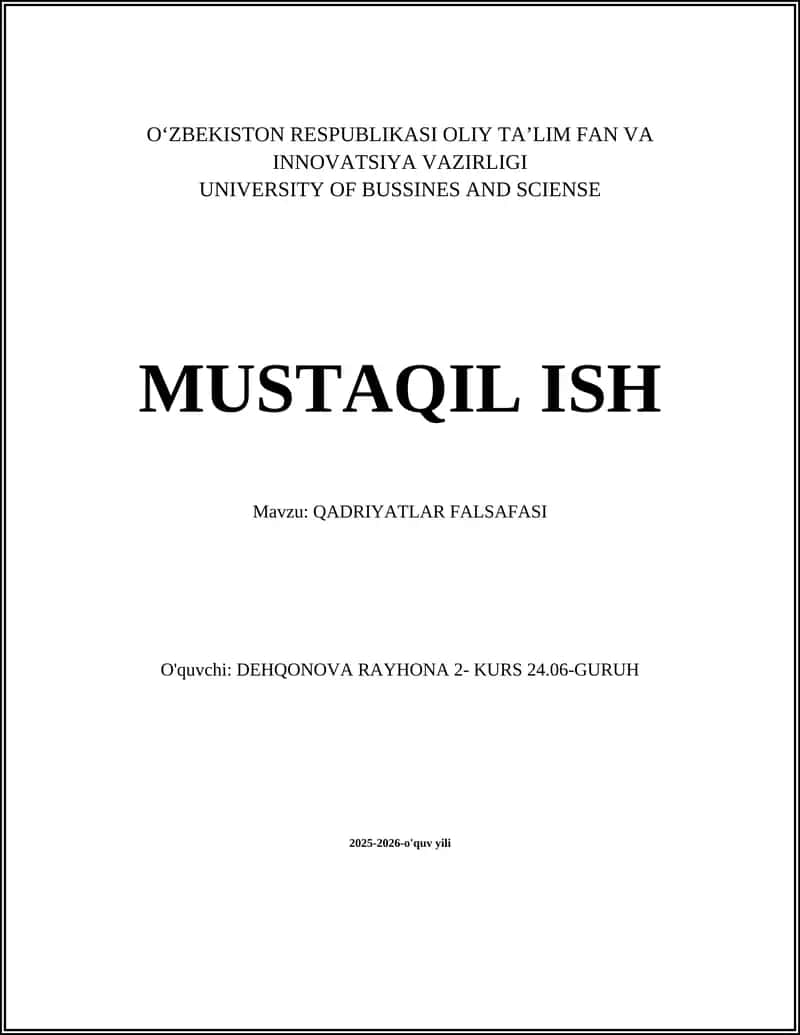 QADRIYATLAR FALSAFASI