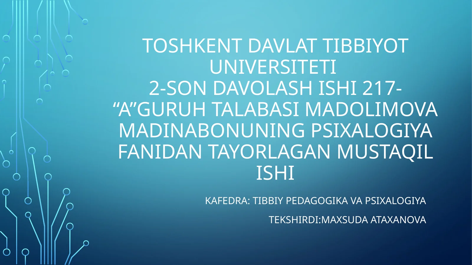 Nevrotik holatlar psixologik tahlili va korreksiya