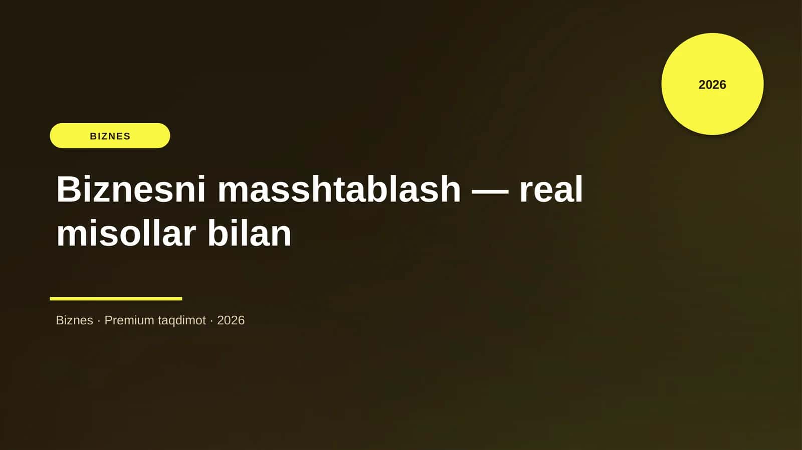Biznesni masshtablash — real misollar bilan