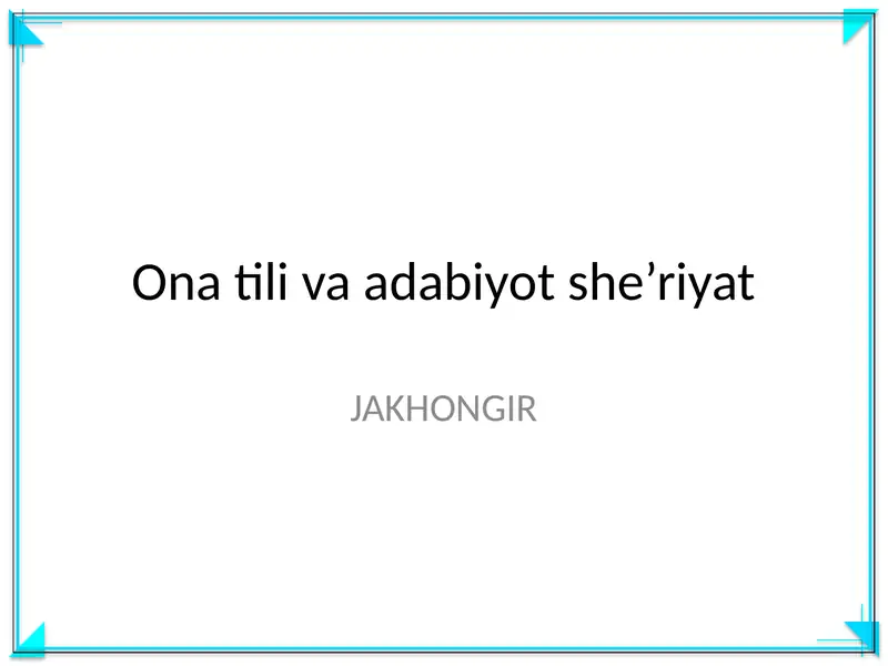 Ona tili va adabiyot she’riyat