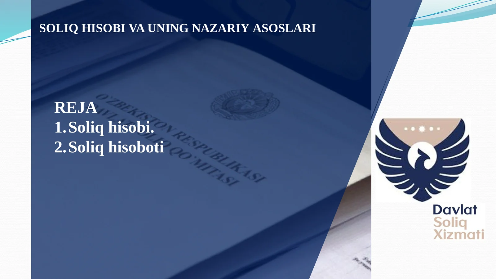 SOLIQ HISOBI VA UNING NAZARIY ASOSLARI
