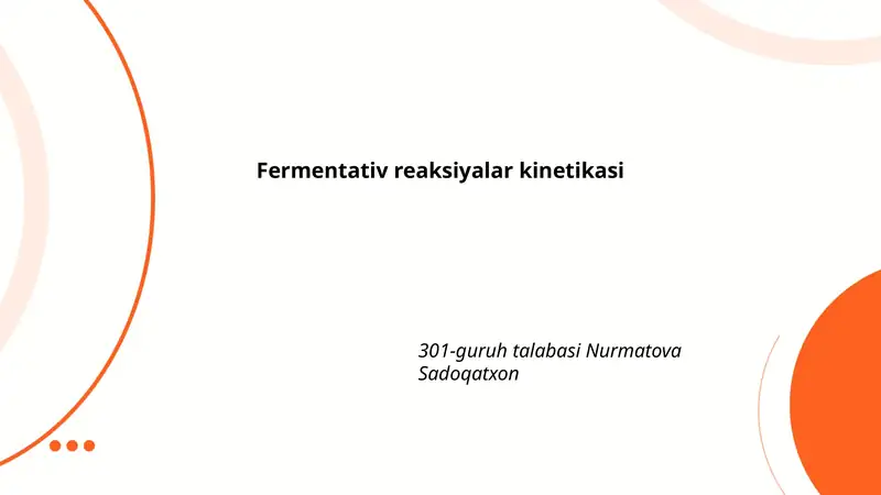Fermentativ reaksiyalar kinetikasi