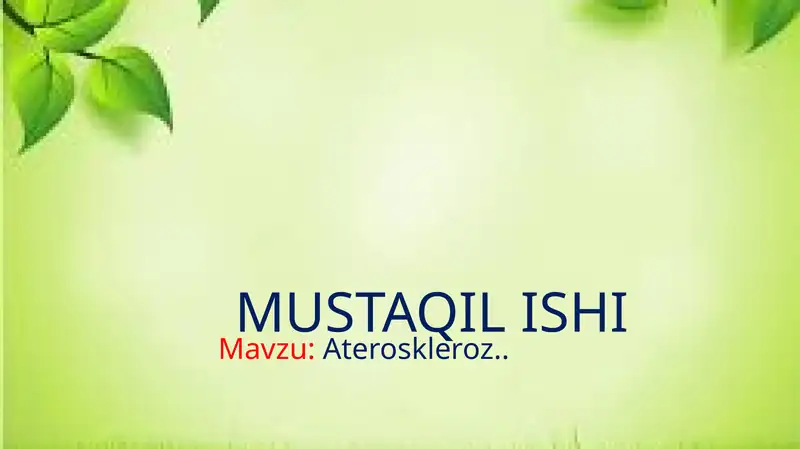MUSTAQIL ISHI