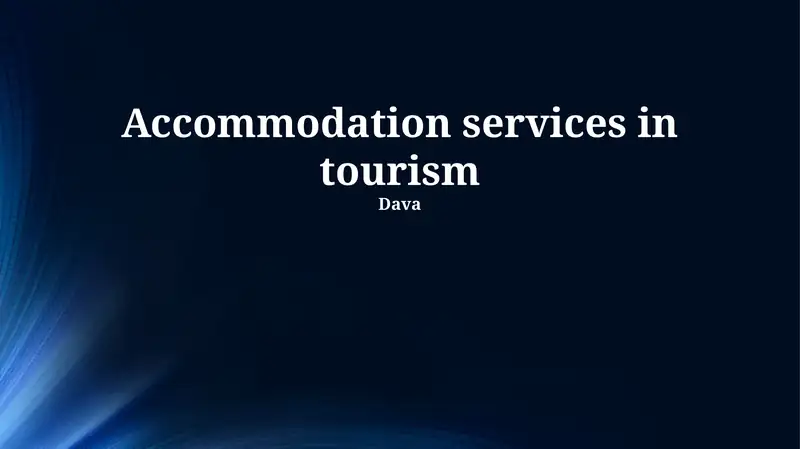 Accommodation services in tourism