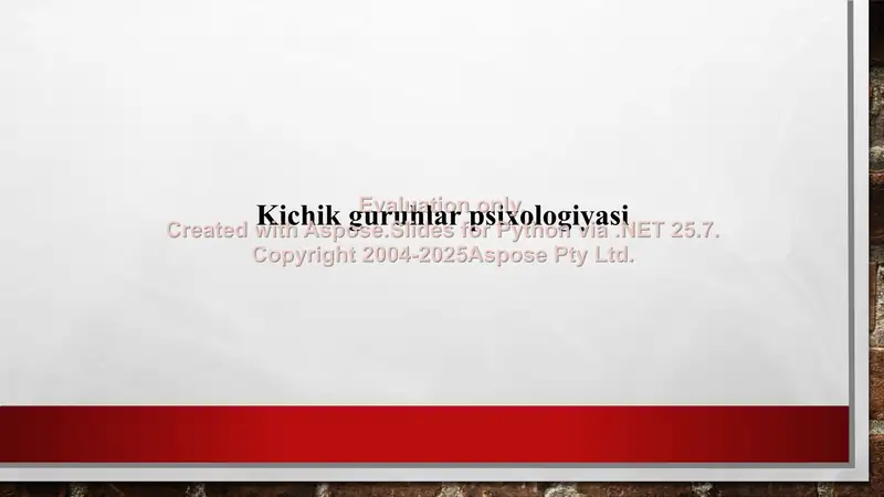 Kichik guruhlar psixologiyasi