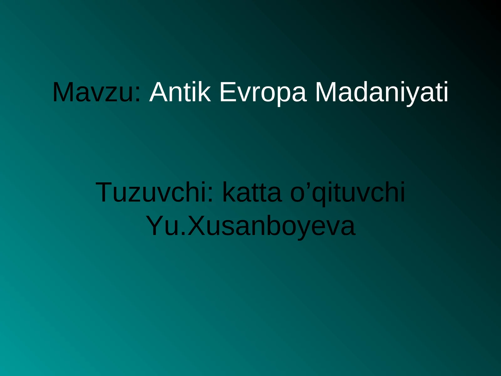 Antik Evropa Madaniyati