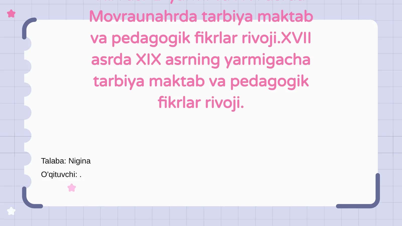 Pedagogik fikrlar rivoji