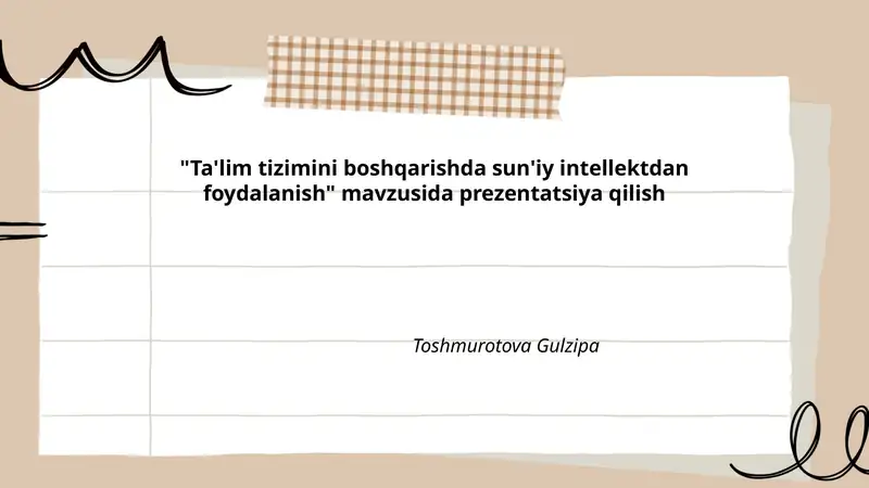 Sun'iy intellekt va boshqarish mavzusida prezentatsiya