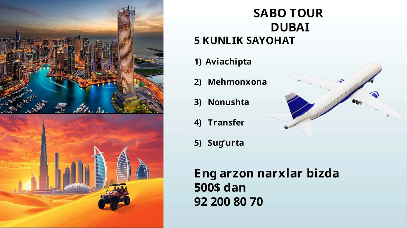 SABO TOUR DUBAI 5 KUNLIK SAYOHAT