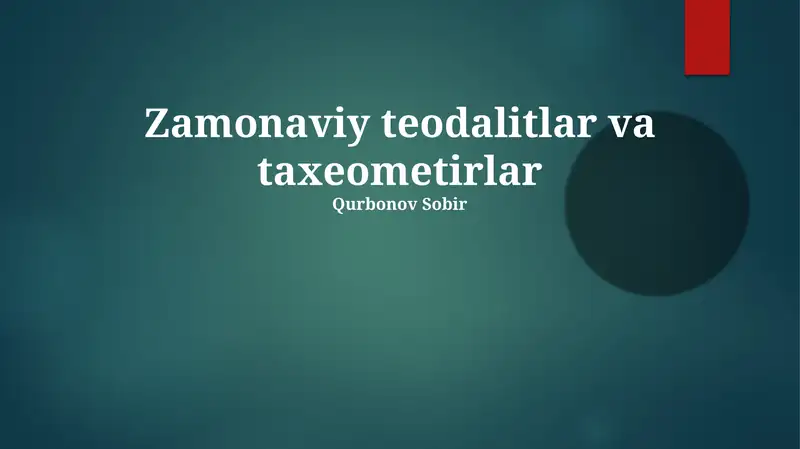 Zamonaviy teodalitlar va taxeometirlar