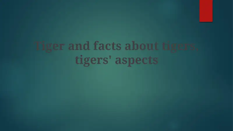 Facts about Tigers