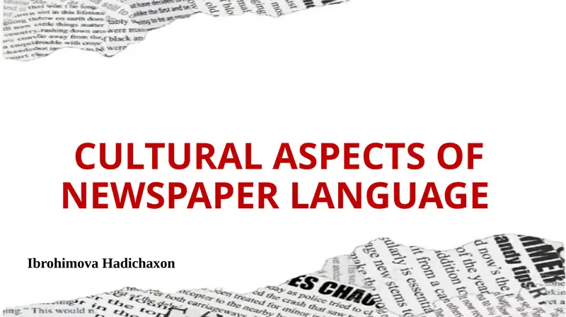 Cultural aspects of newspaper language