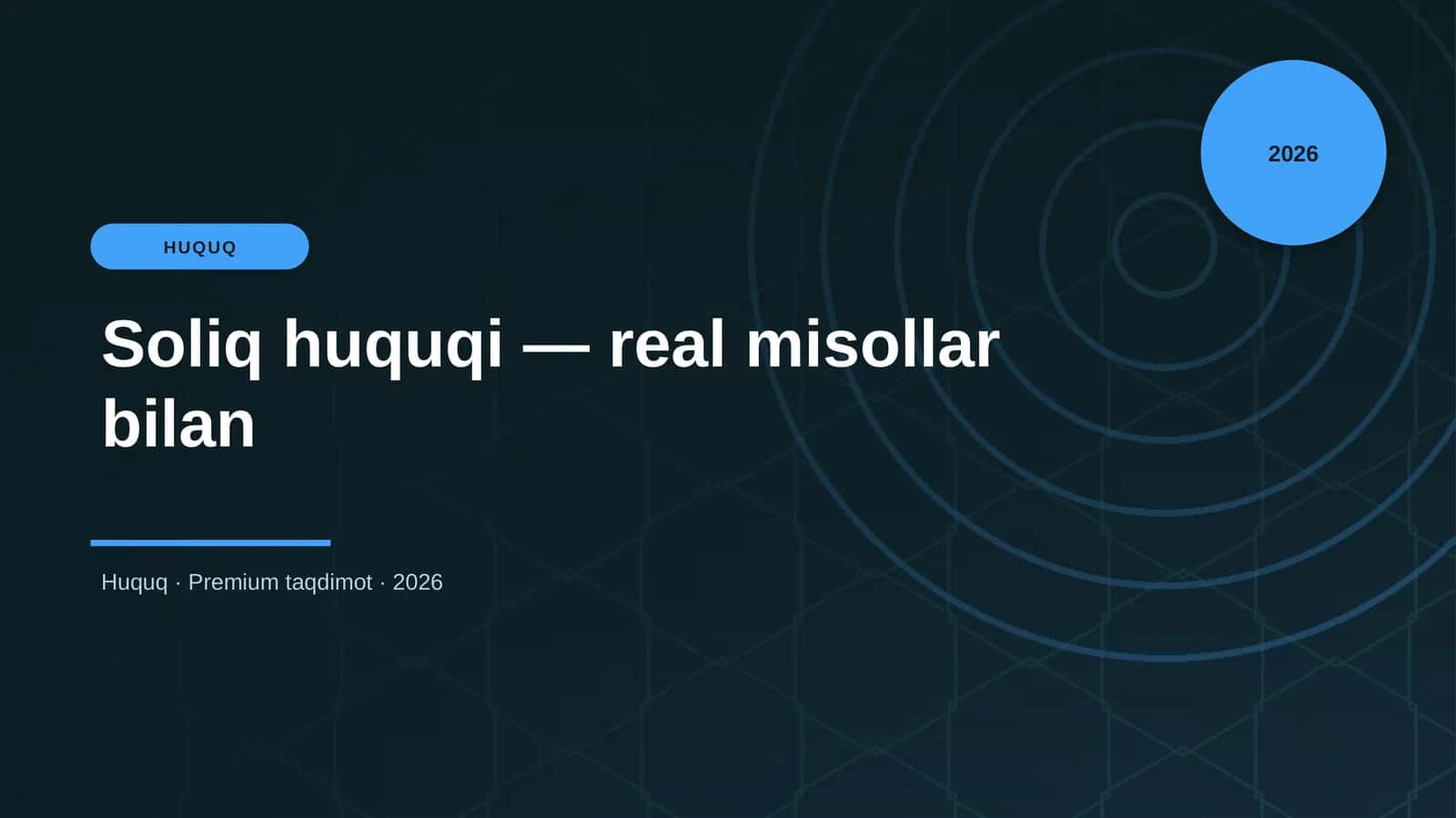 Soliq huquqi — real misollar bilan