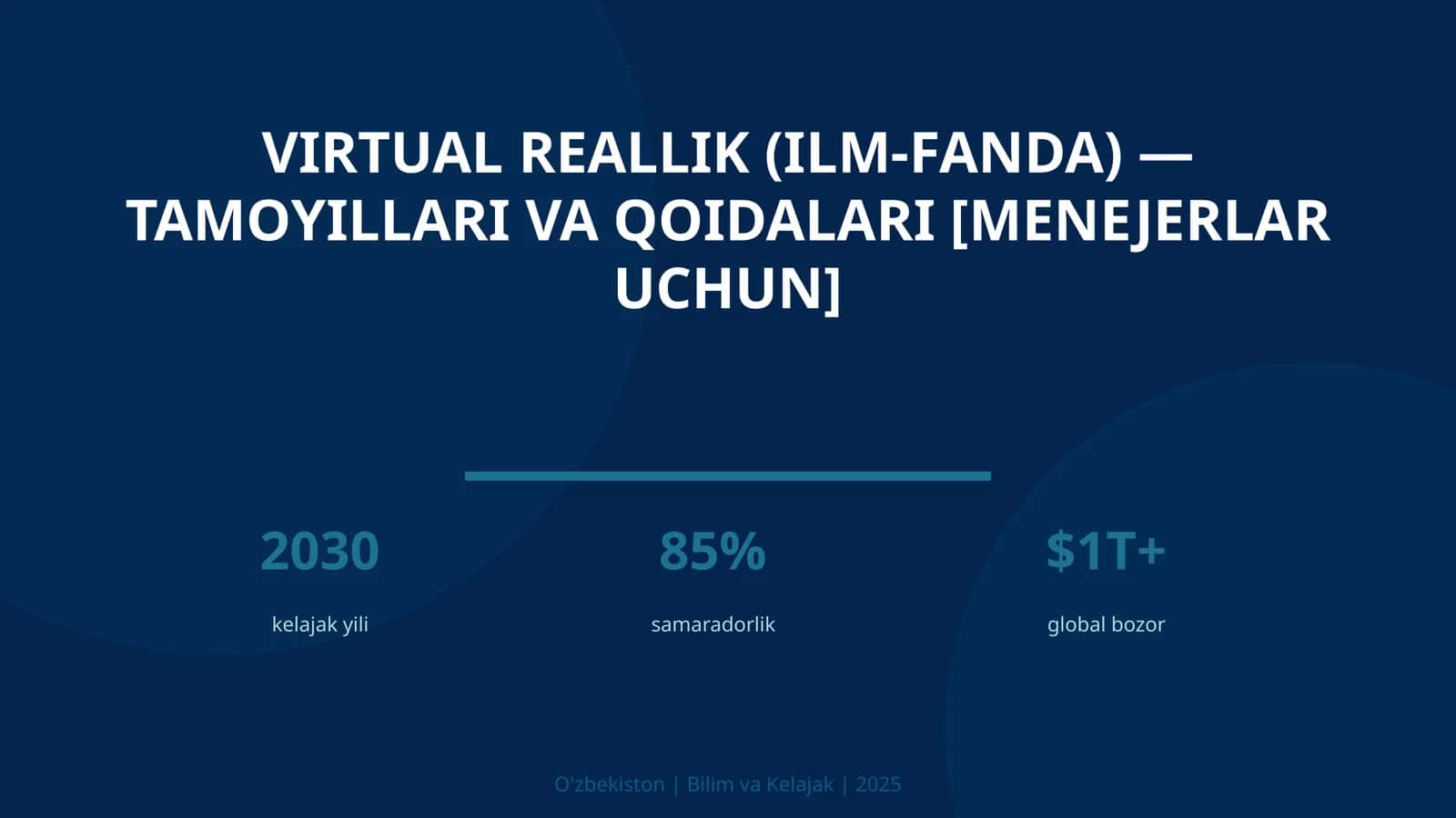 Virtual reallik (ilm-fanda) — tamoyillari va qoidalari [menejerlar uchun]