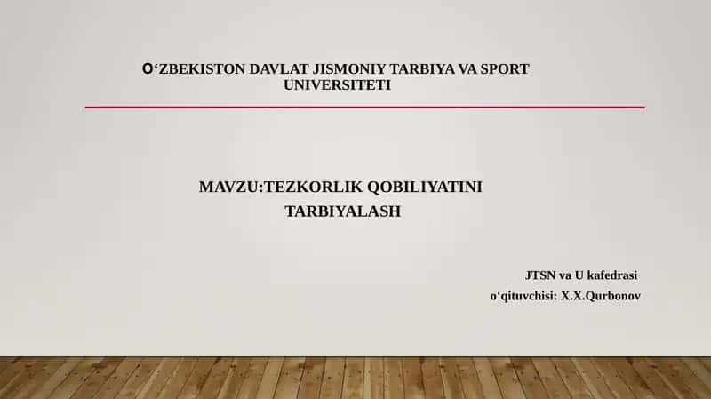 Tezkorlik Qobiliyatini Tarbiyalash