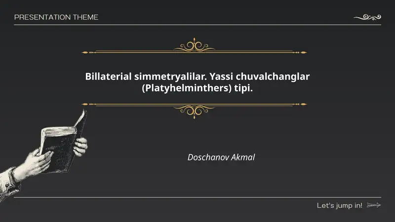 Billaterial simmetryalilar. Yassi chuvalchanglar (Platyhelminthers) tipi