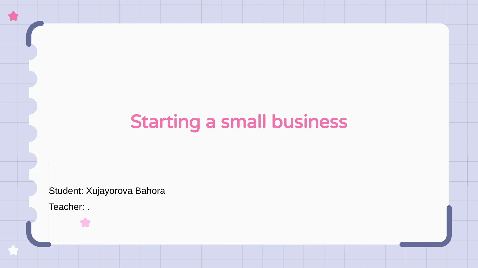 Starting a small business