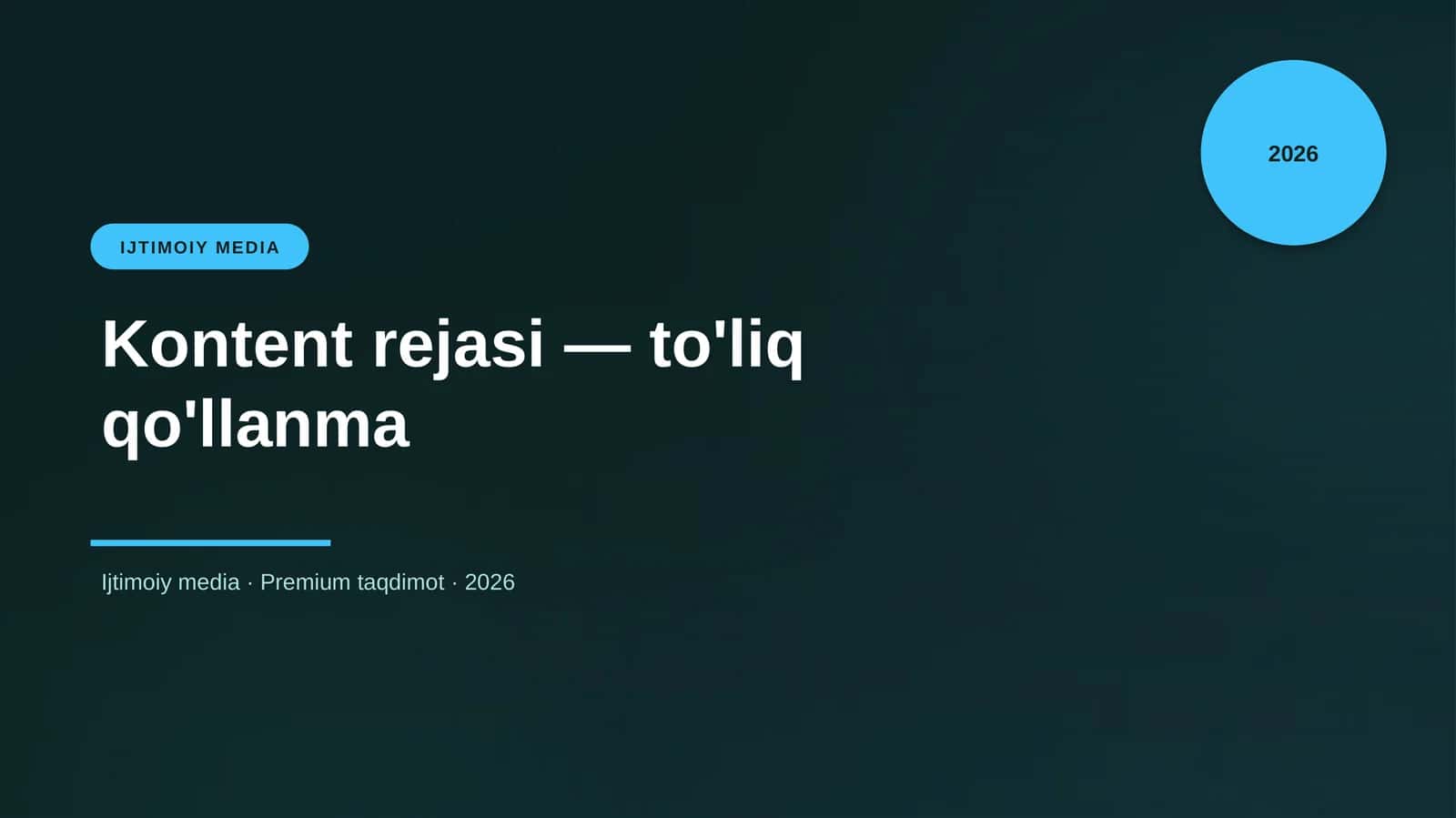 Kontent rejasi — to'liq qo'llanma