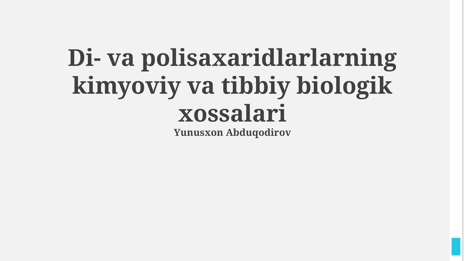 Di- va polisaxaridlarlarning kimyoviy va tibbiy biologik xossalari
