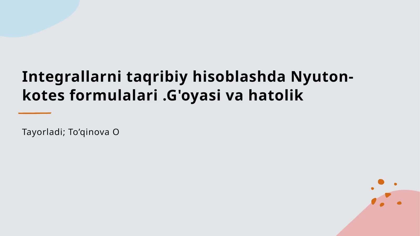 Nyuton-Kotes formulalari