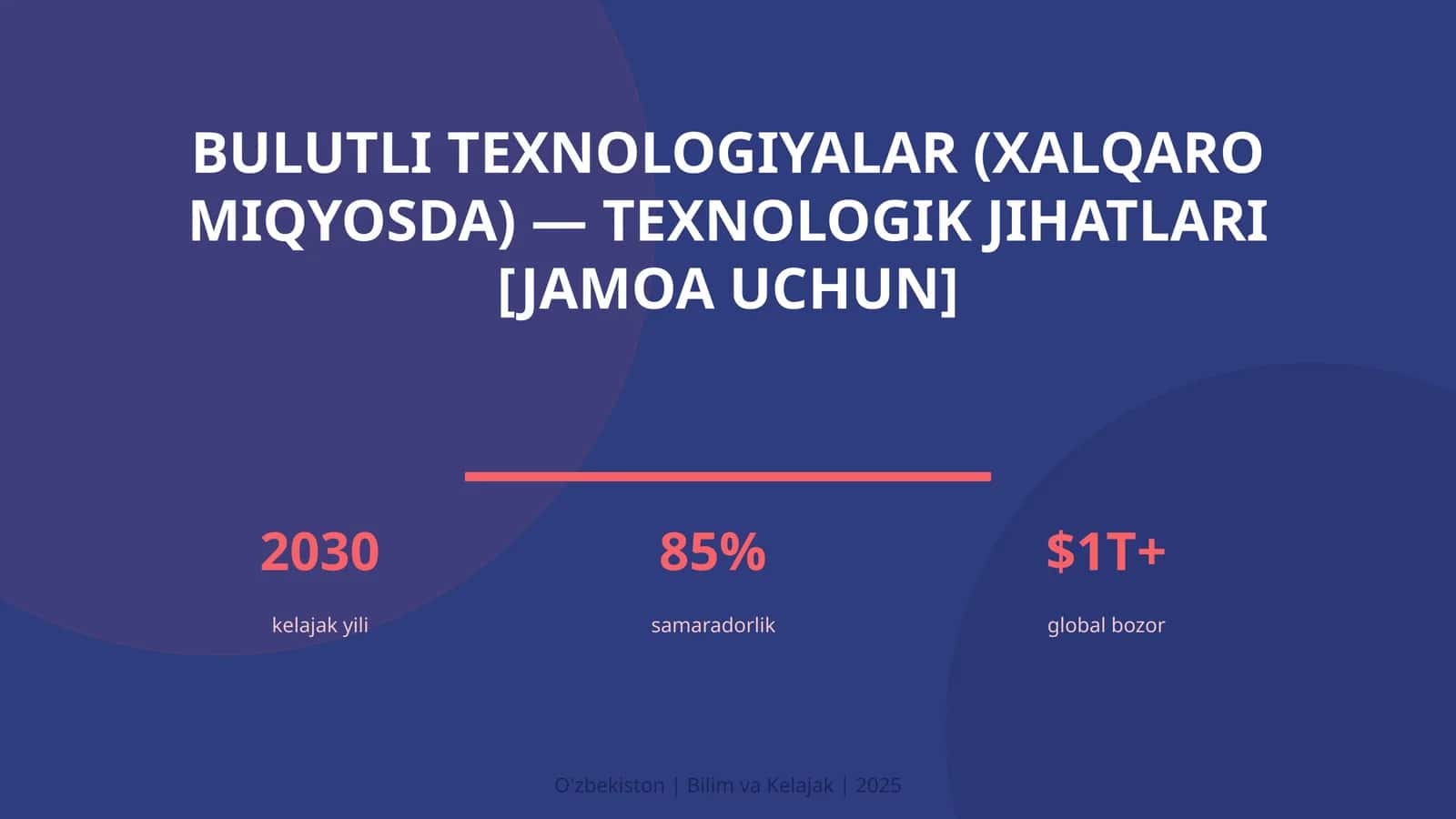 Bulutli texnologiyalar (xalqaro miqyosda) — texnologik jihatlari [jamoa uchun]