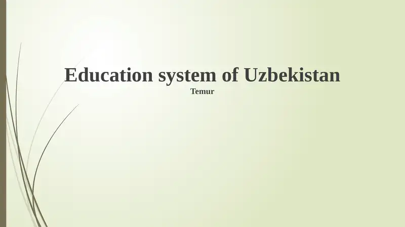 Overview of Uzbekistan's Education System