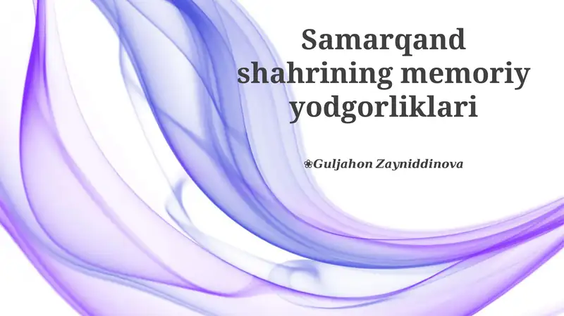 Samarqand shahrining memoriy yodgorliklari