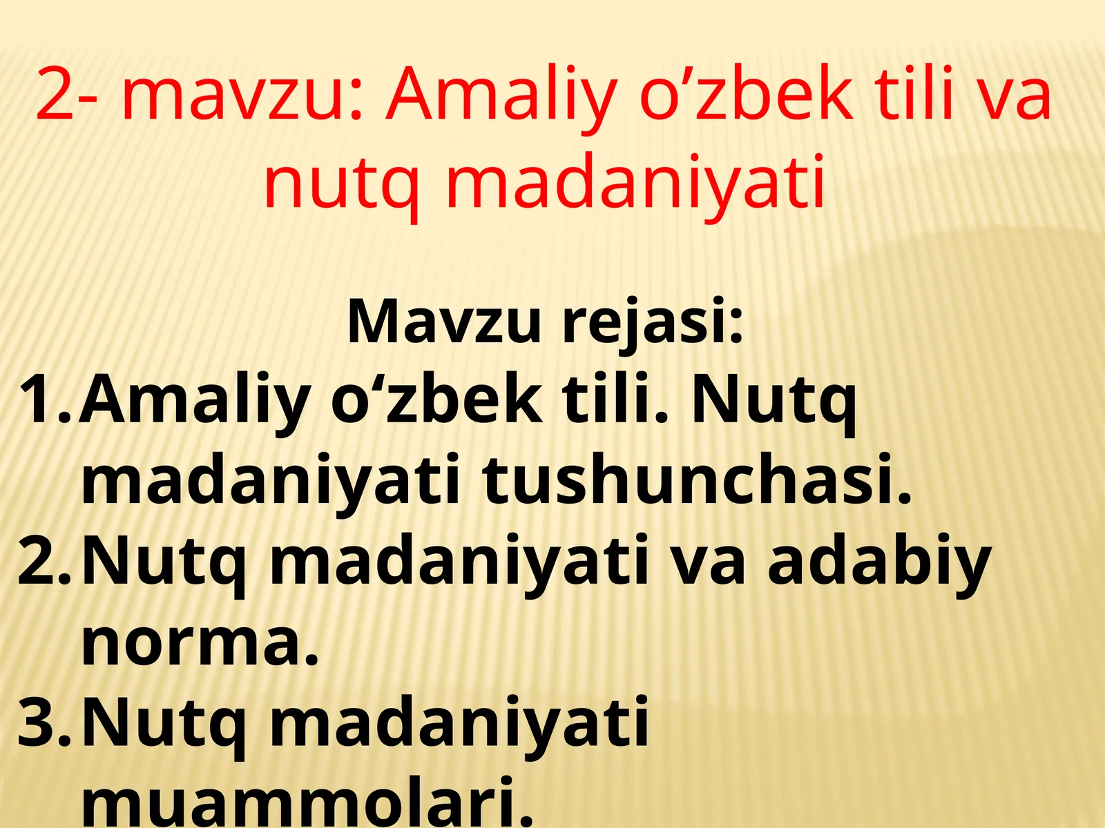 Amaliy o’zbek tili va nutq madaniyati
