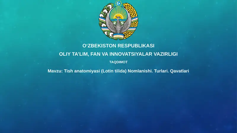 Tishanatomiyasi(Lotintilida)