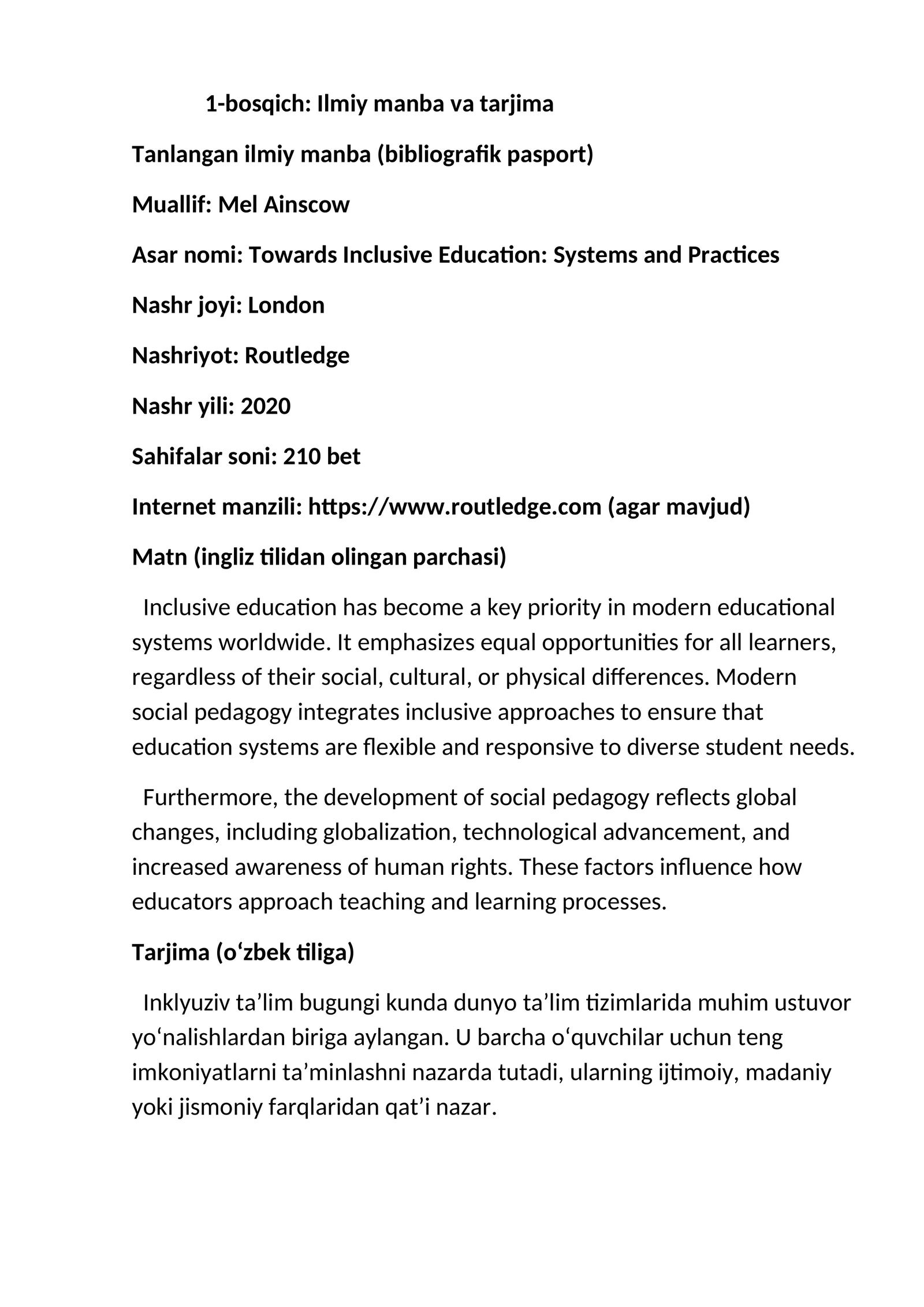 Towards Inclusive Education: Systems and Practices