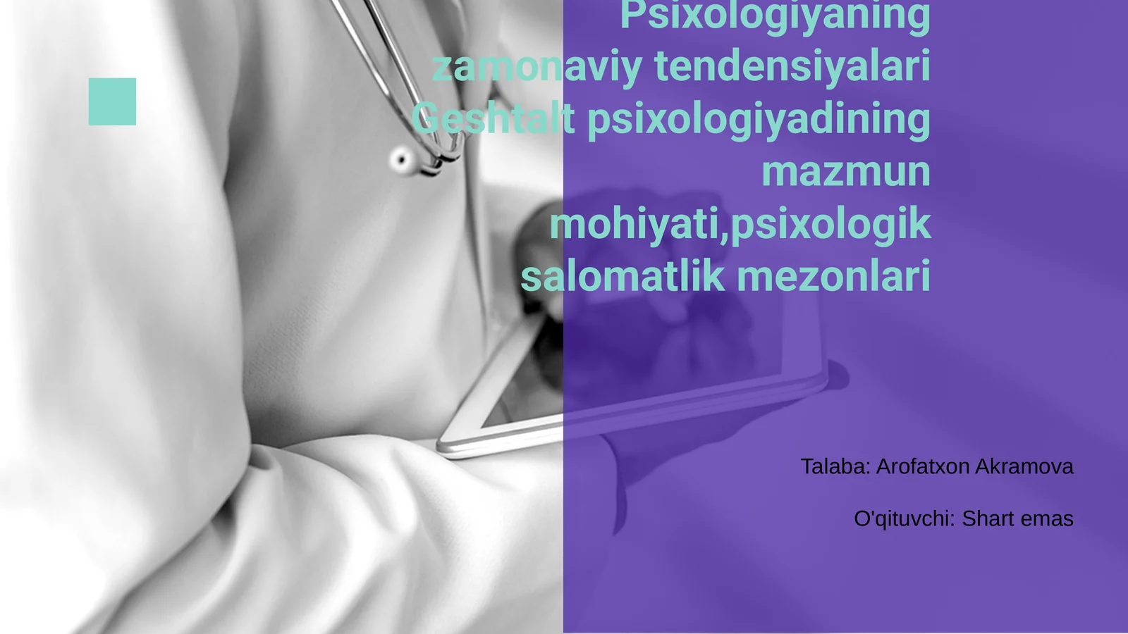 Psixologiyaning zamonaviy tendensiyalari