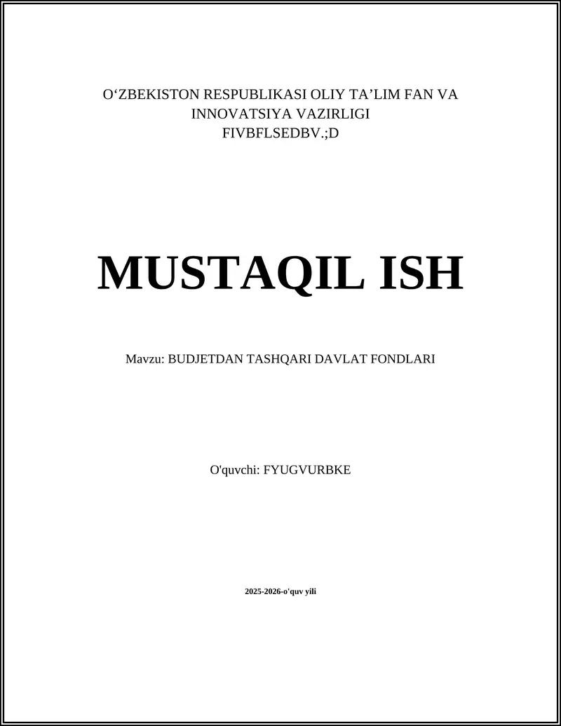 Budjetdan tashqari davlat fondlari